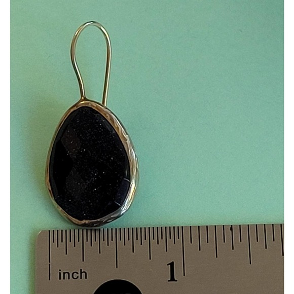 Vintage Gold Tone and Black Shimmer Earrings - Picture 4 of 10